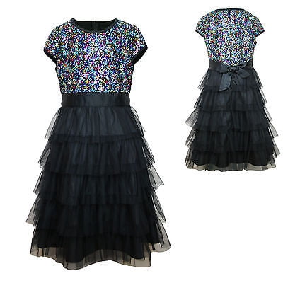 Girl Pageant Flower Bridesmaid Evening Ball Formal Party Black Dress 4-16 years Girl Pageant Flower Bridesmaid Evening Ball Formal Party Black Dress 4-16 years